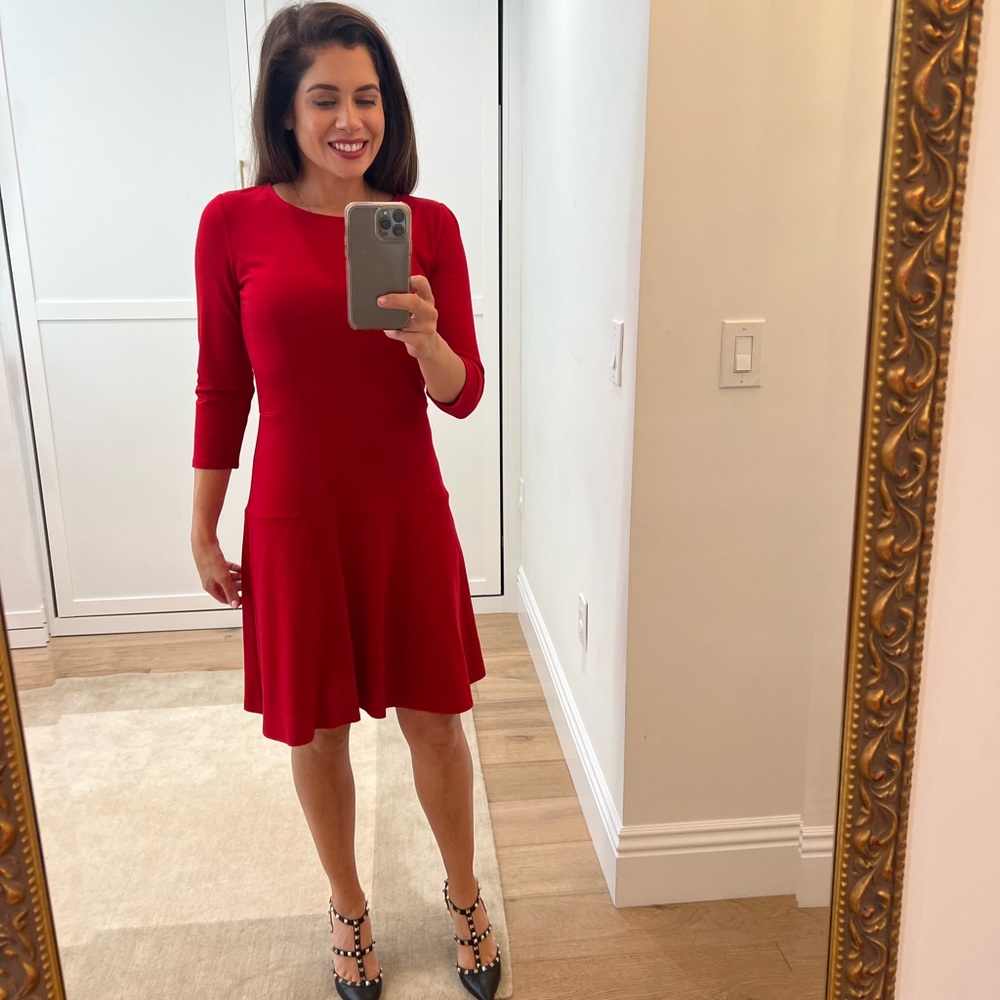 Ann Taylor Red fit and flare dress
